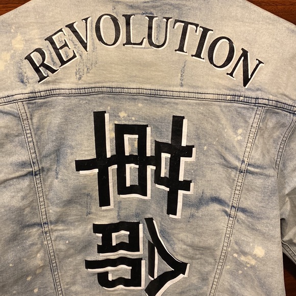 “Revolution” Denim Jacket Light Blue Wash - Picture 4 of 6